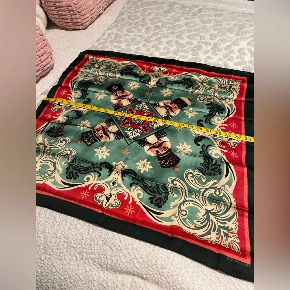 Festive Nutcracker Silk Like  Scarf - Picture 3 of 6